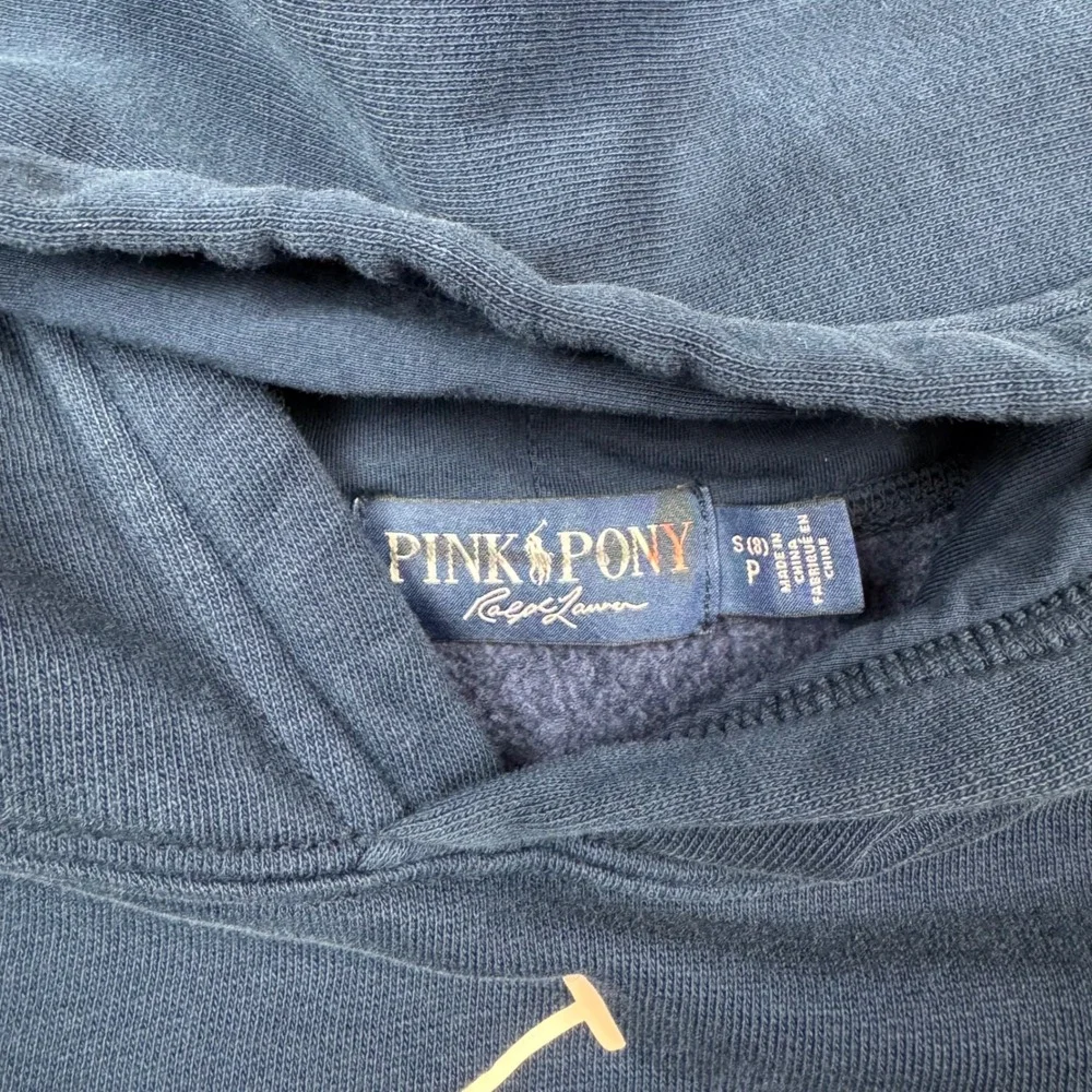 Ralph Lauren Pink‎ Pony Hoodie Kids S Navy Pullover Sweatshirt Girl Logo Script